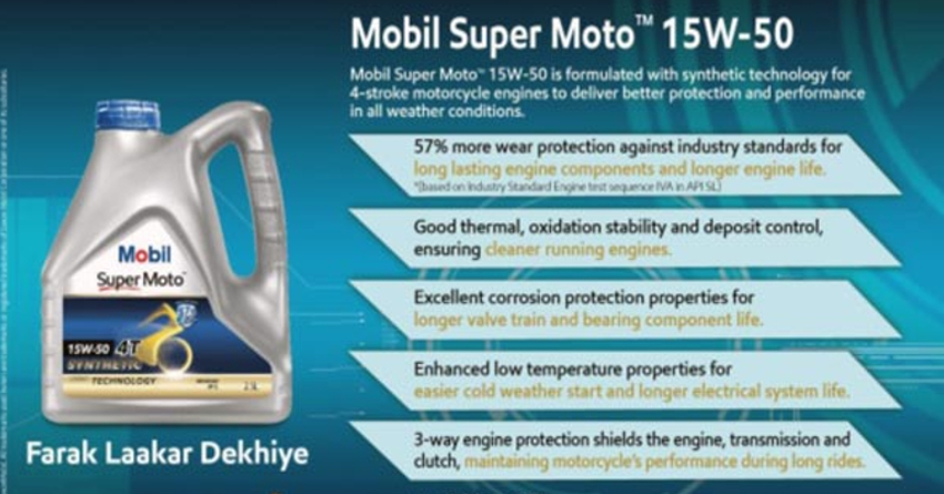 Mobil Super Moto 15W-50 Engine Oil Launched in India @ INR 1000