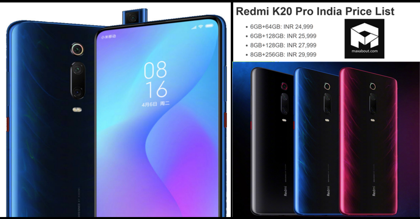 Xiaomi Redmi K20 Pro India Price List Leaked Ahead of Launch