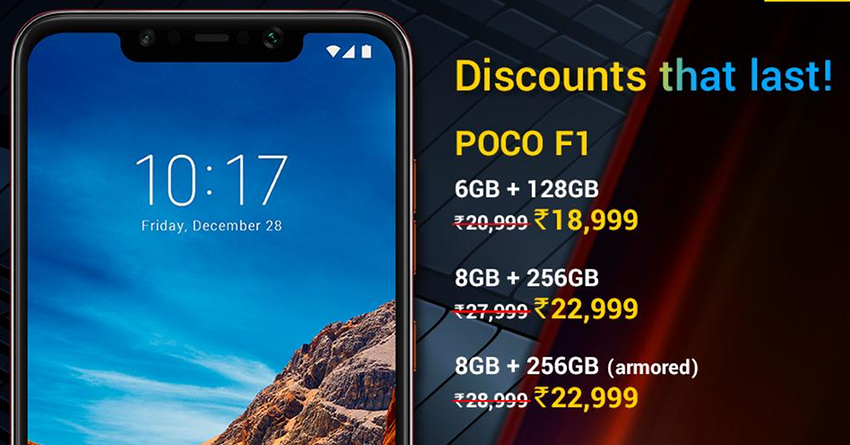 POCO F1 Smartphone Gets 2nd Permanent Price Cut in India