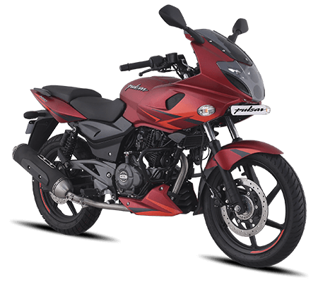 Volcano Red Bajaj Pulsar 220F Listed on the Official Website - background