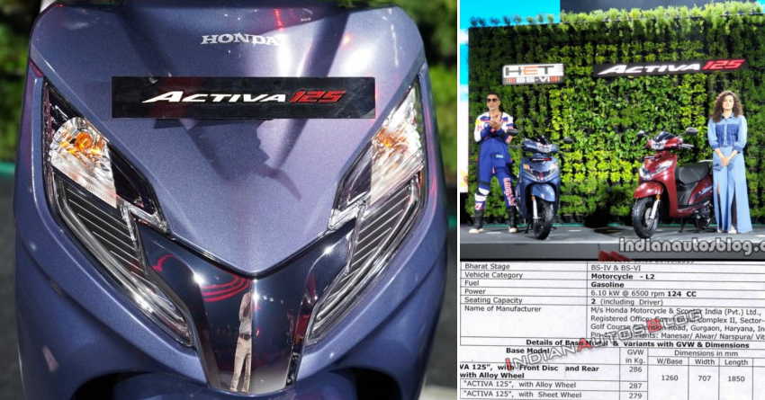 BS6 Honda Activa 125 Key Specifications Leaked; Official Launch Soon