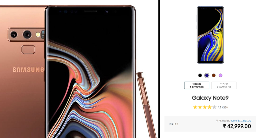 Samsung Galaxy Note9 Available with INR 30,601 Discount in India