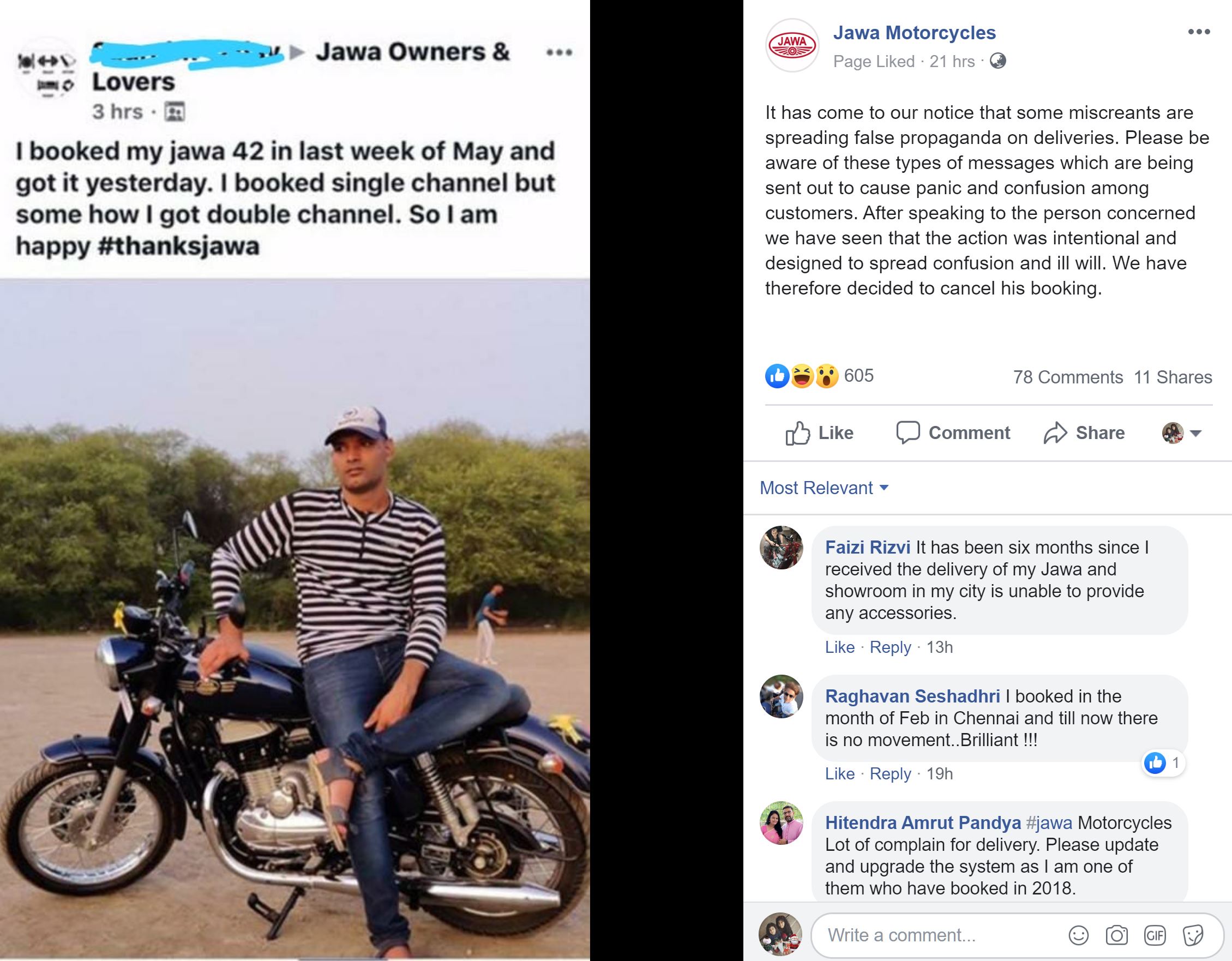 Fake Facebook Update Jawa Cancels Booking