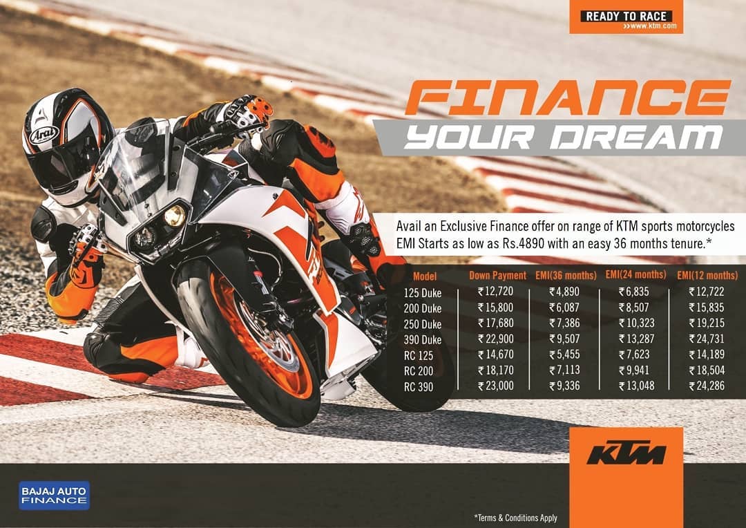 KTM Bikes Finance Offers Revealed