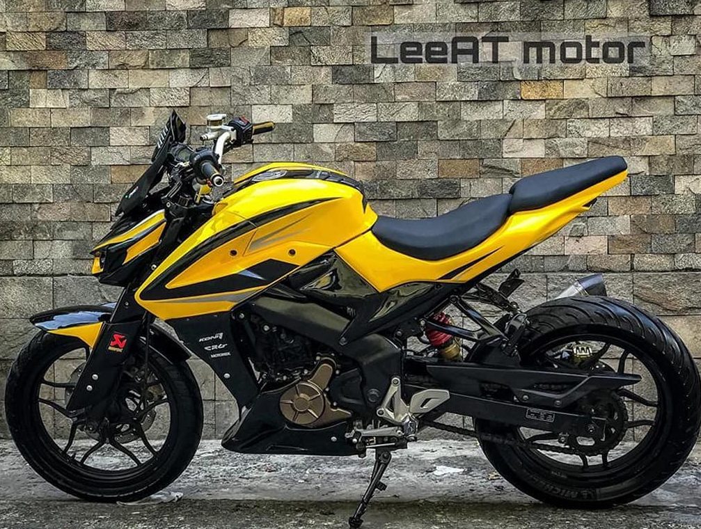Bajaj Pulsar NS200 Modified To Look Like A 1000cc Kawasaki Bike - background