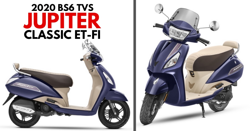 2020 BS6 TVS Jupiter Classic ET-Fi Launched @ INR 67,911