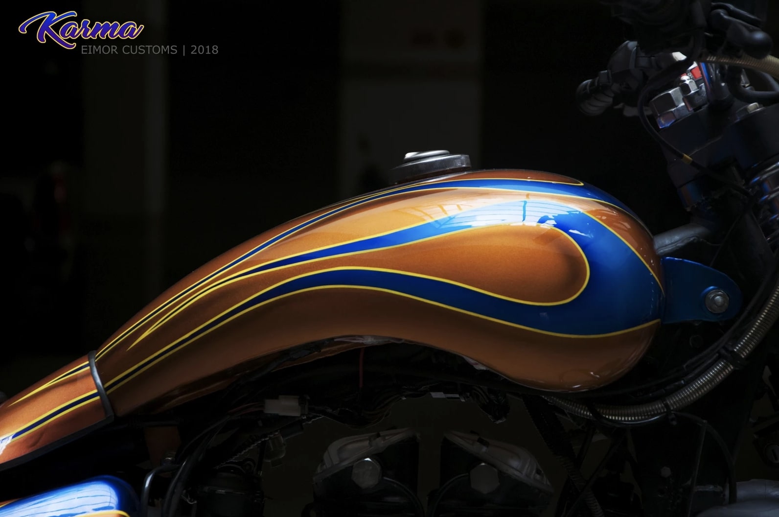 Meet Karma 350 - Based on the Royal Enfield Thunderbird Motorcycle - foreground