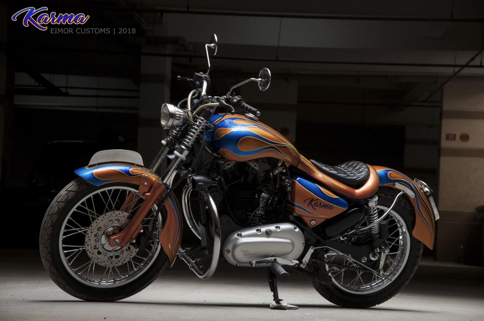 Meet Karma 350 - Based on the Royal Enfield Thunderbird Motorcycle - front