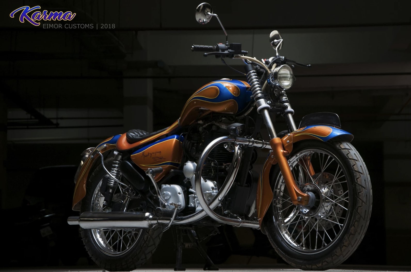 Meet Karma 350 - Based on the Royal Enfield Thunderbird Motorcycle - angle
