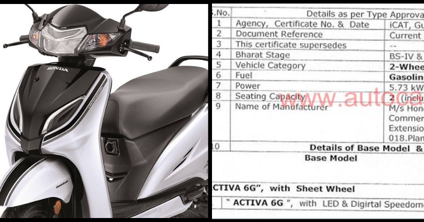 Honda Activa 6G Key Specifications Leaked Ahead of Launch