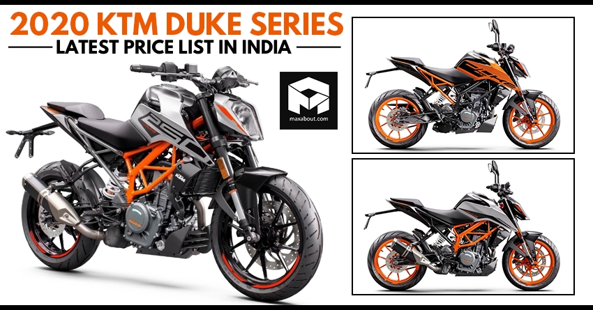 2020 KTM Duke Series Ex-Showroom Price List in India