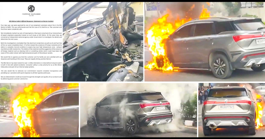 MG Hector Fire Incident Reason Revealed; Official Statement Released