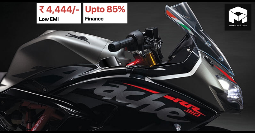 TVS Apache RR 310 Available with 85% Finance and INR 4,444 EMI