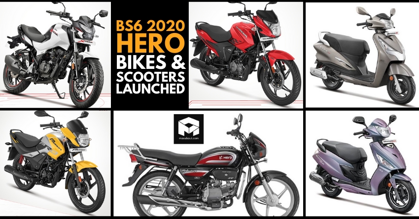2020 BS6 Hero Bikes and Scooters Launched in India