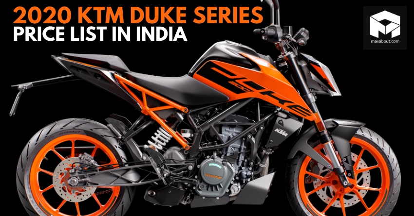 2020 KTM Duke Series Specifications and Price List in India
