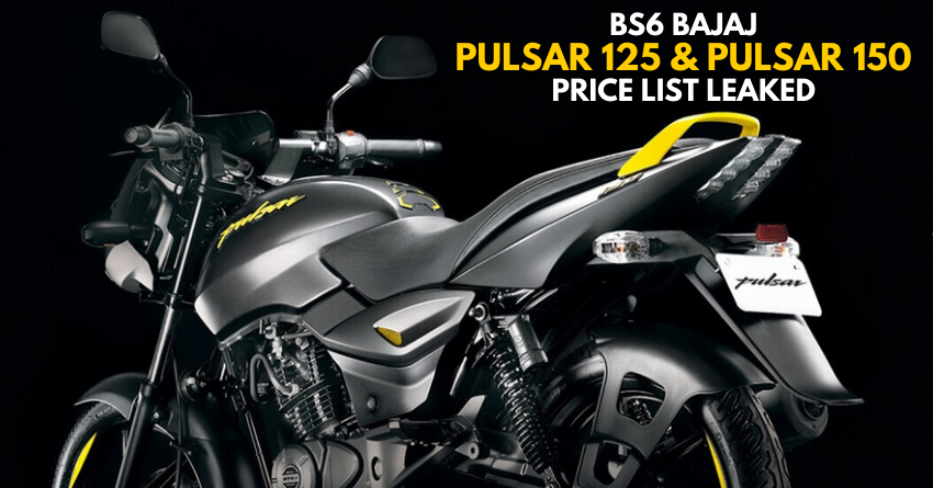 BS6 Bajaj Pulsar 125 and Pulsar 150 Price List Leaked; Launch Soon