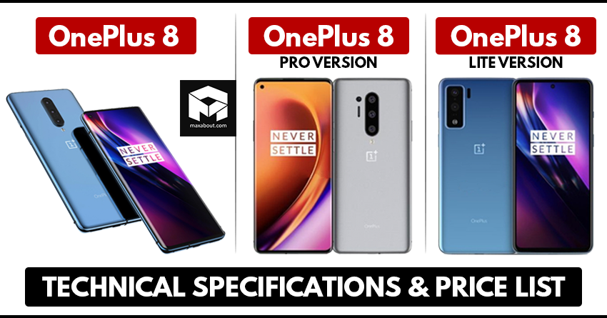 OnePlus 8 Series Specifications and Price List Surface Online