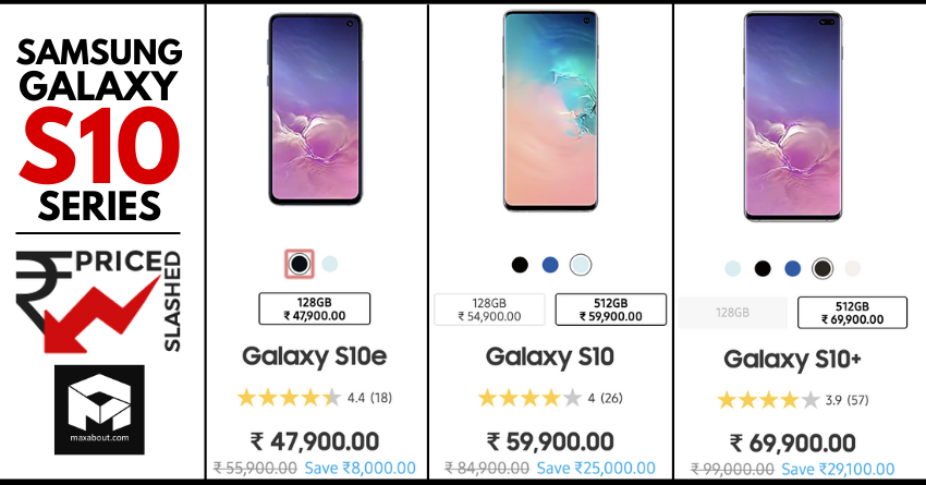 Samsung Galaxy S10 Series Price Dropped by INR 29,100 in India
