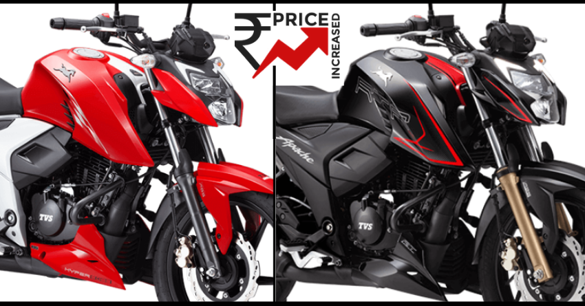 BS6 TVS Apache RTR 160 4V and RTR 200 4V Get Minor Price Hike