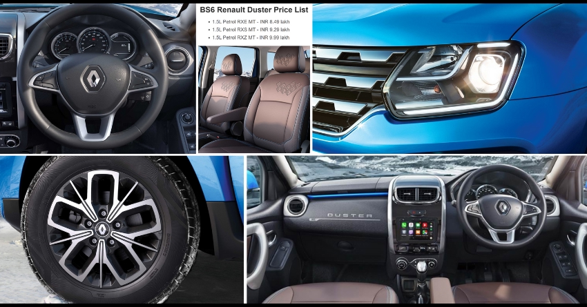 BS6 Renault Duster SUV Variant-Wise Price List in India