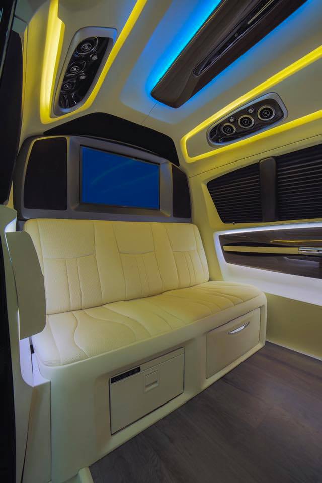 Tata Winger Luxury Model Features Lounge-Style Sofa Seats - closeup