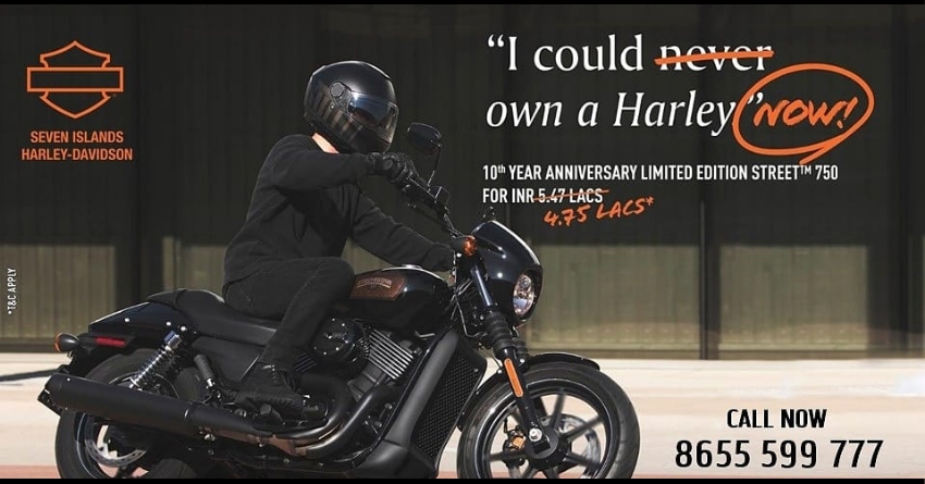 Harley-Davidson Street 750 Available with INR 72,000 Discount