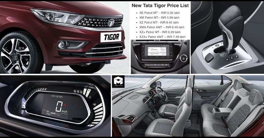 2021 Tata Tigor Compact Sedan Variant-Wise Price List