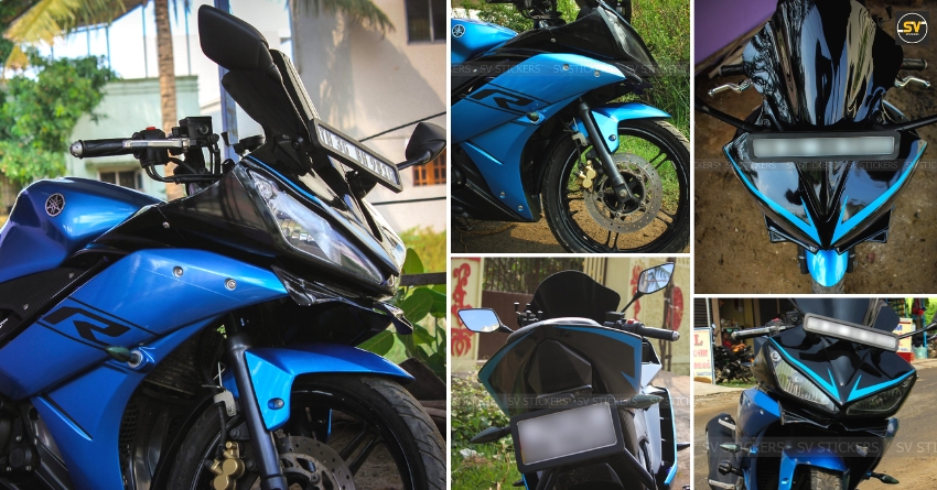 Meet Bright Blue Yamaha R15 Version 2.0 by SV Stickers
