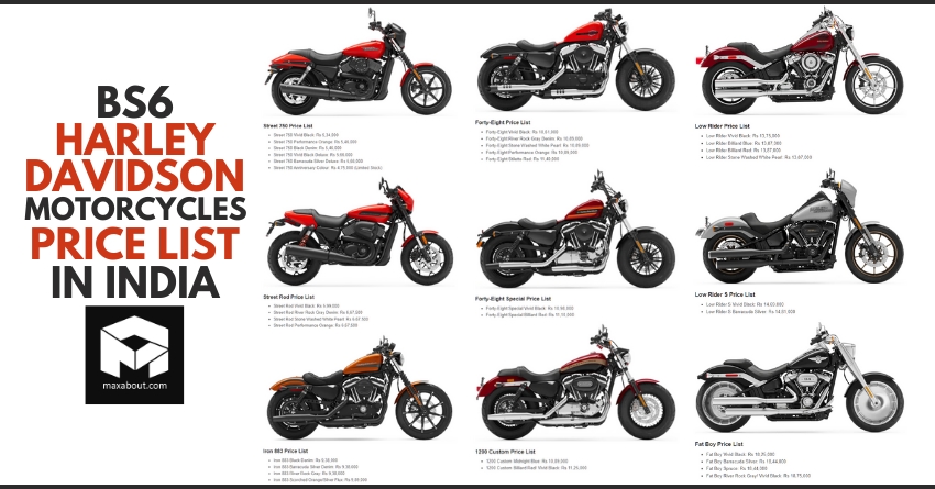 Latest Harley-Davidson Motorcycles Price List in India [BS6 Models]