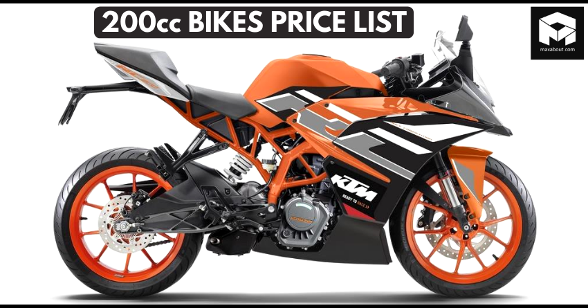 Latest 200cc Bikes Price List in India