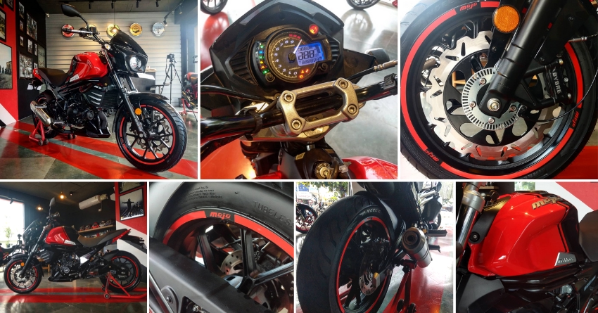 Ruby Red Mahindra Mojo 300 Detailed in High-Resolution Live Photos