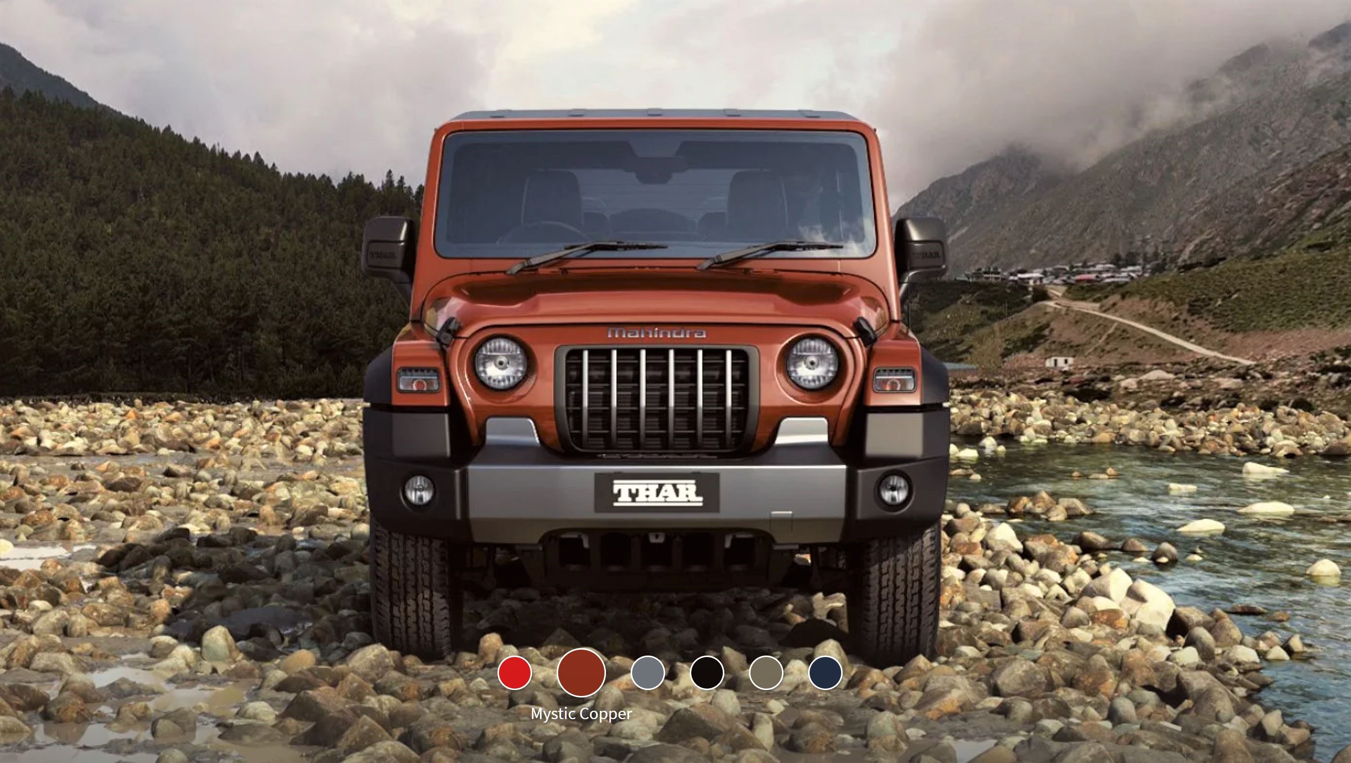 New Mahindra Thar Mystic Copper Front View