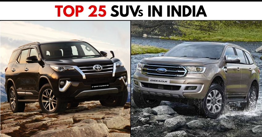 Top 25 Best-Selling SUVs in July 2020; Fortuner Beats Endeavour
