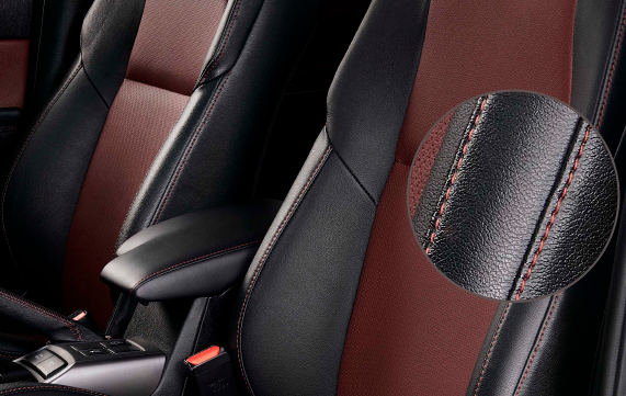 Sporty Red Stitch Accents on the Seats