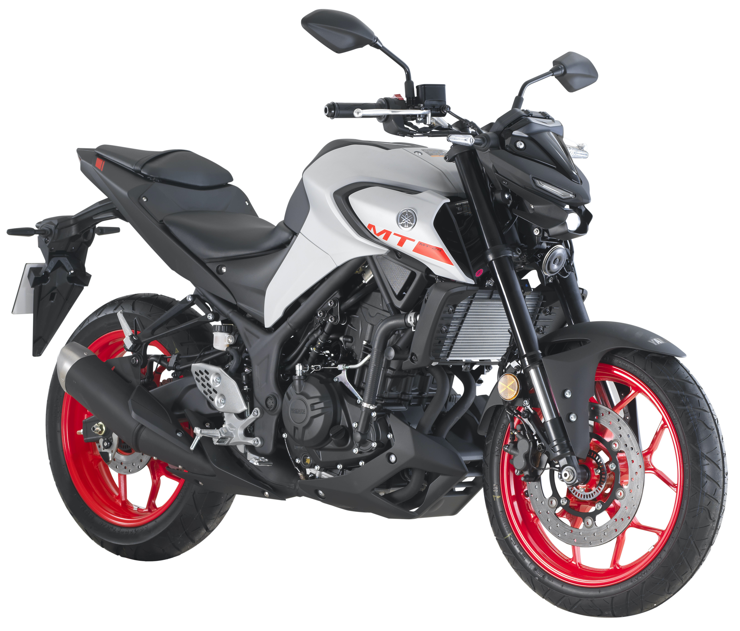 2021 Yamaha MT-25 Ice Fluo Front 3-Quarter View