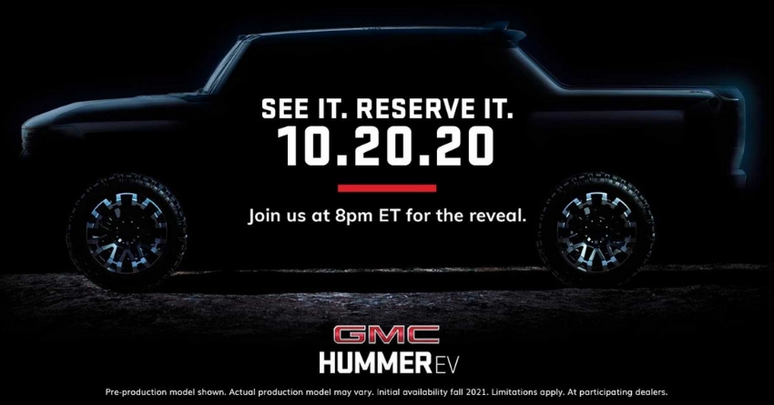 All-New GMC HUMMER EV Teased; Official Unveil on October 20, 2020
