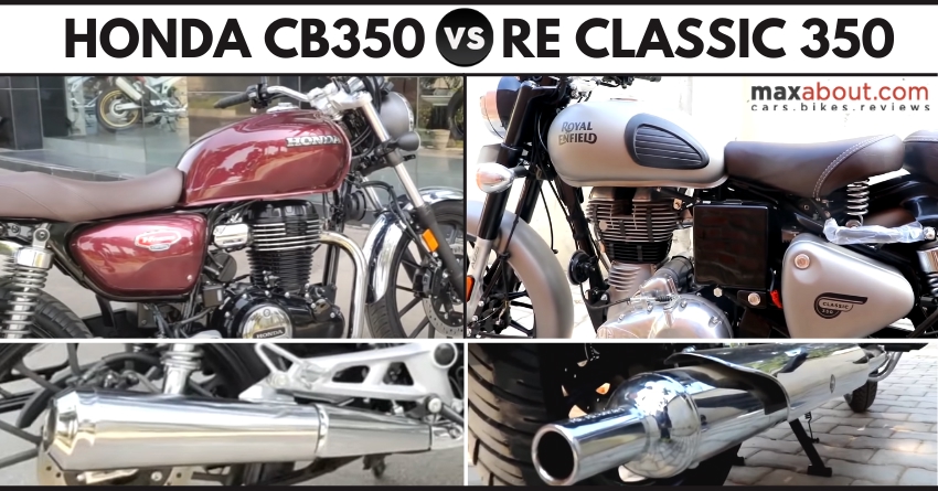 Honda CB350 vs Royal Enfield Classic 350 [Exhaust Sound Comparison]