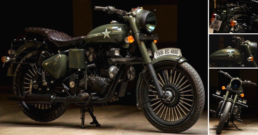 Army Green Royal Enfield Bullet 350 Details and Live Photos