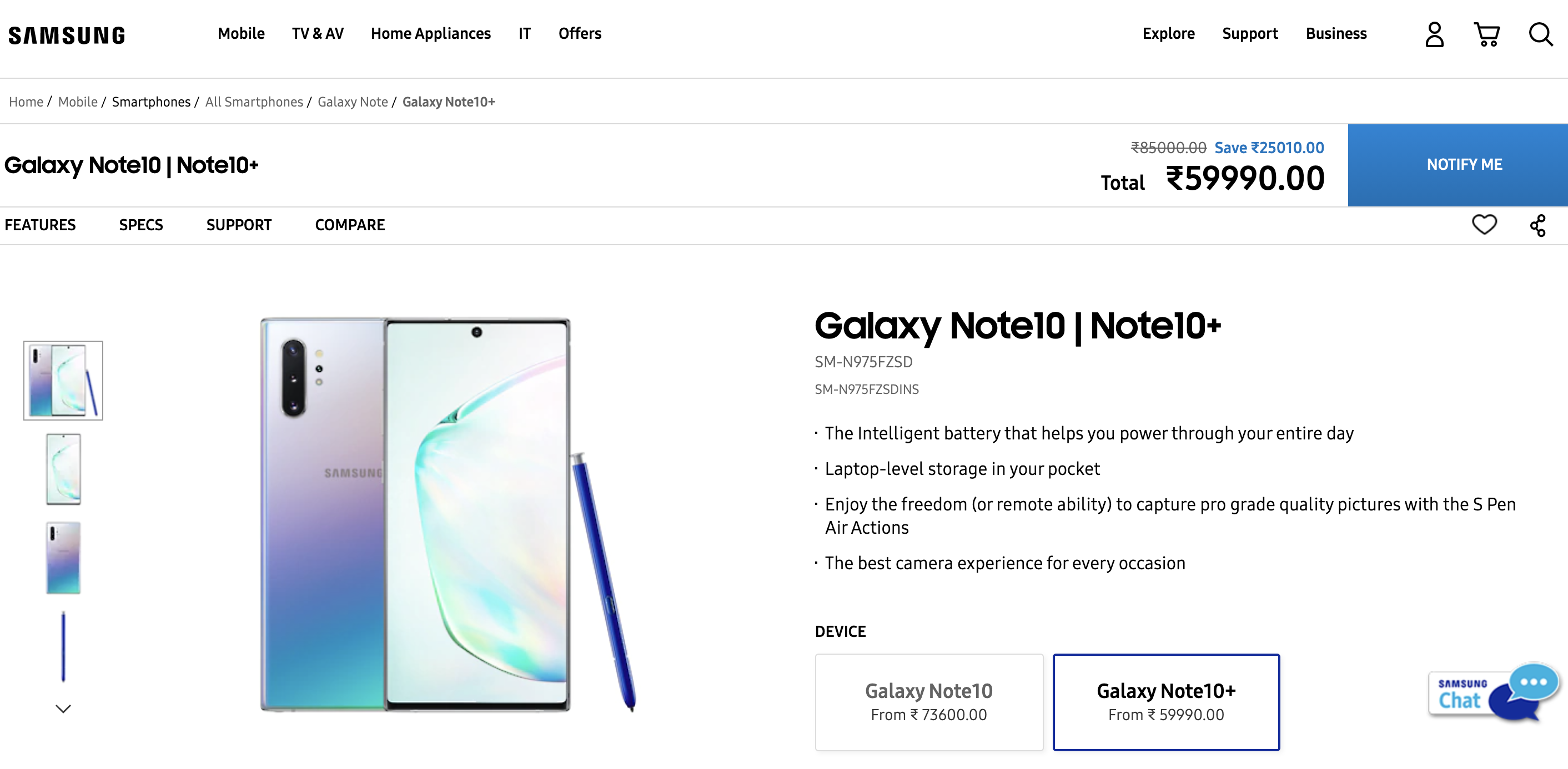 Samsung Galaxy Note10+ Price Dropped