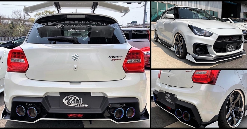Slammed Suzuki Swift Sport Features Low-Profile Tyres and 4 Exhausts