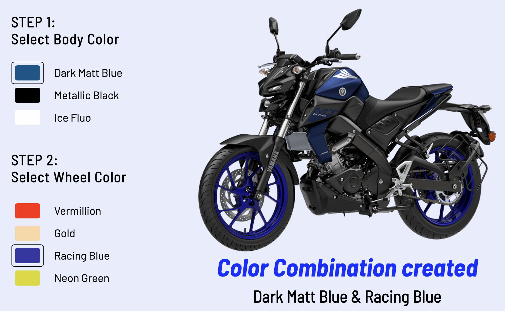 Dark Matte Blue and Racing Blue