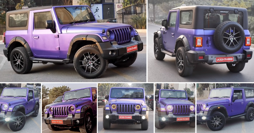 Purple Mahindra Thar SUV
