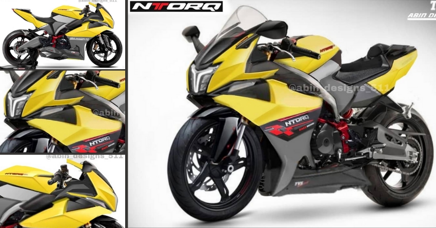 300cc TVS Sports Bike Rendered - Based on The NTorq Scooter