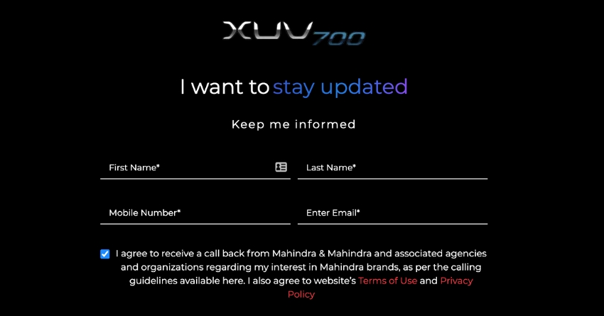 Mahindra XUV700 Official Website Goes Live in India