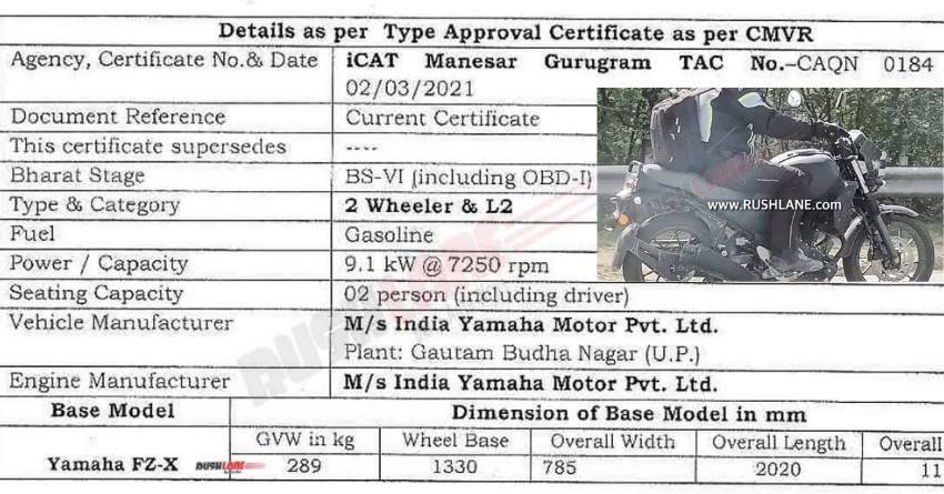 Yamaha FZ-X 150 Specifications Leaked Ahead of Launch in India