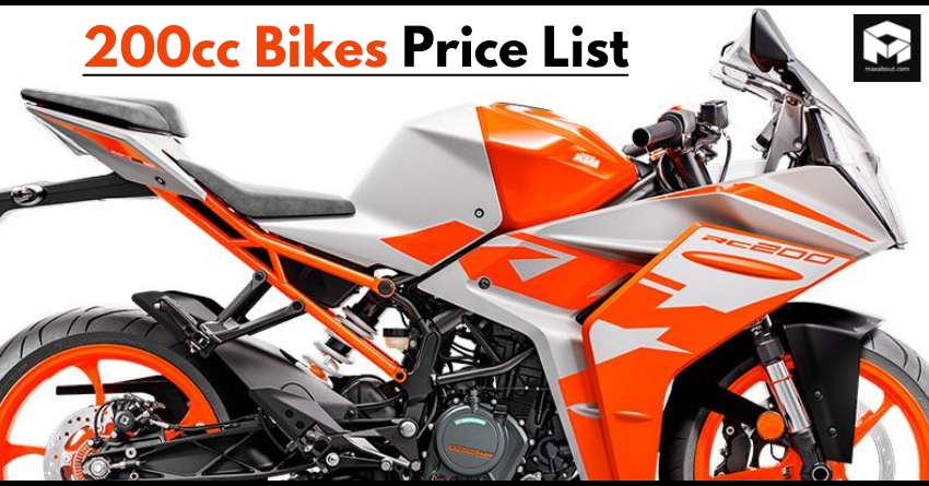 Latest 200cc Bikes Price List in India | Hero, TVS, Bajaj, KTM, Honda