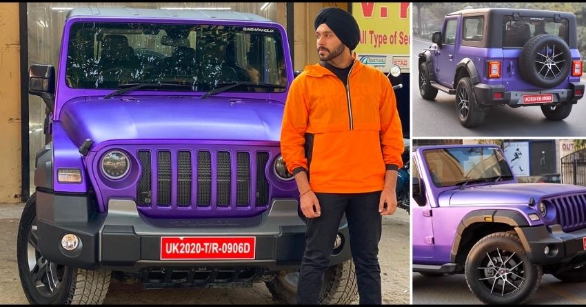 Matte Purple Mahindra Thar SUV Details and Live Photos