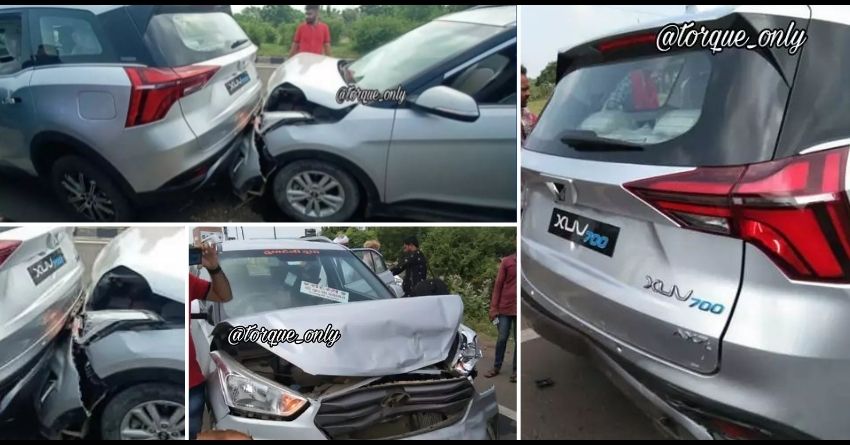 Mahindra XUV700 Accident with Hyundai Creta