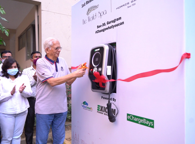 MG Motor Inaugurates First Public EV Charger in Gurugram - close-up