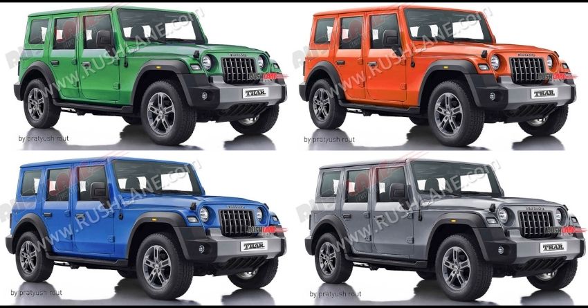 5-Door Mahindra Thar Rendered - Looks Like Jeep Wrangler Unlimited
